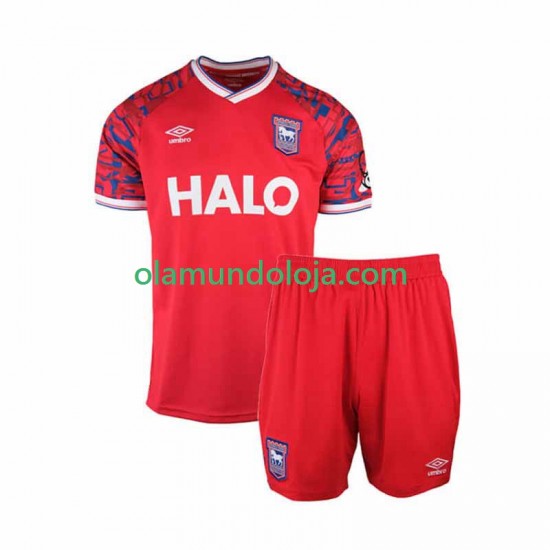 Camisola Ipswich Town Criança Equipamento Segundo 2025-2026 Manga Curta